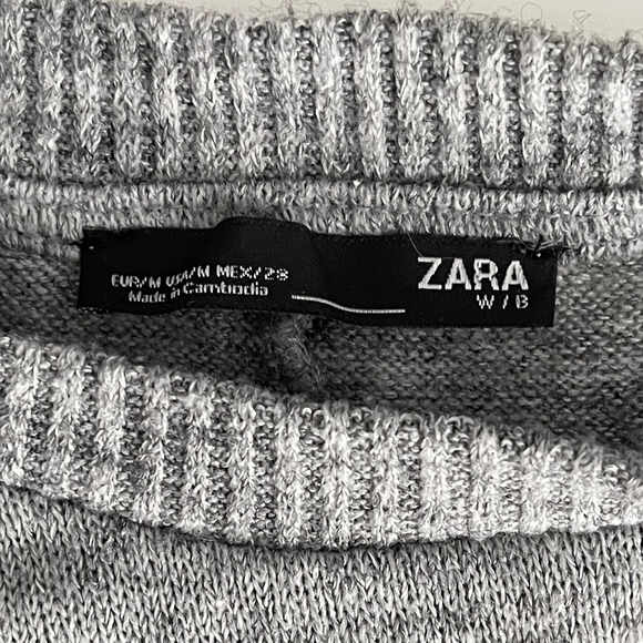 2/$30 ZARA Pearl Button Sleeve Sweatshirt Dress Medium Heather Gray Mini #7272 - Picture 12 of 15